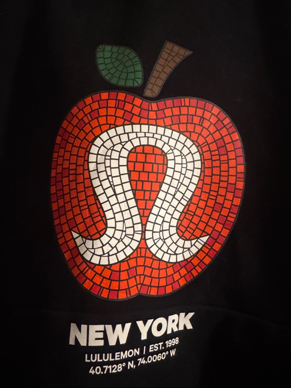 lululemon athletica Black Hoodie with Red Mosaic Apple Graphic - Picture 2 of 3